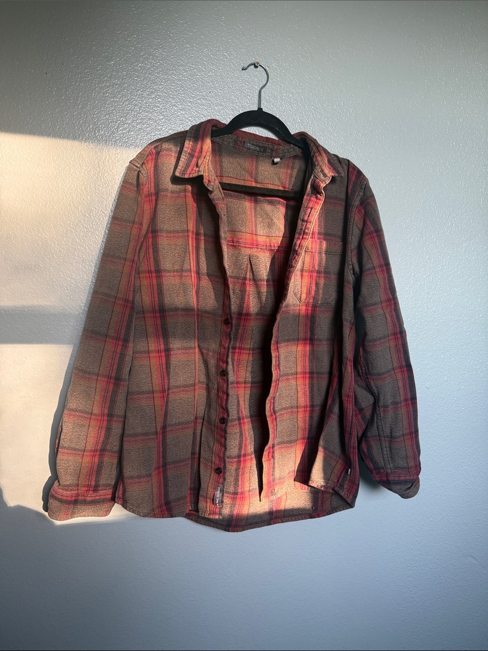 Toad&Co Red and Brown Plaid Button-Up Shirt